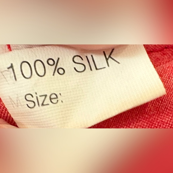 Vtg Womens Kimono Silk Satin Robe Floral Ruffle Sleeve Tie Side Red Sz Medium - Picture 6 of 8